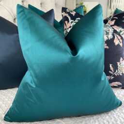 Luxury Teal Throw Pillow Cover - High Quality Satin Look Cushion Double Sided