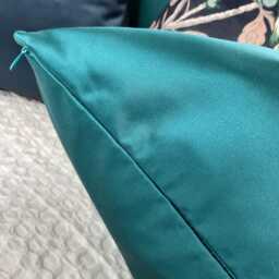 Luxury Teal Throw Pillow Cover - High Quality Satin Look Cushion Double Sided - thumbnail 4