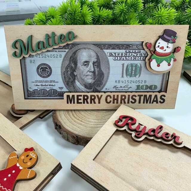 Customize Money Holder Christmas, Santa Holder, Custom Family Gift, Secret Gift Reindeer Stocking Stuffer For Kids - image 1