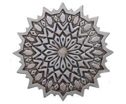 Decorative Ceramic Tile Artworks, Moroccan Design, Tile, Textured Wall Art Cutout #2 28cm Aged Silver - thumbnail 1