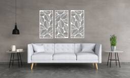 3D Stylish Wood Wall Art Decor, Leaves Design, Openwork Ornament Picture, Living Room, Decorative Wooden Panel, Gift Idea - thumbnail 1