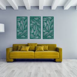 3D Stylish Wood Wall Art Decor, Leaves Design, Openwork Ornament Picture, Living Room, Decorative Wooden Panel, Gift Idea - thumbnail 3