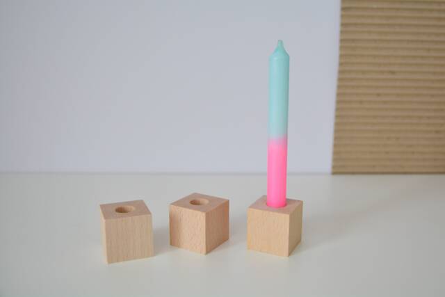 3 Candle Holders For Birthday Candles - Cube 30x30x30mm - image 1