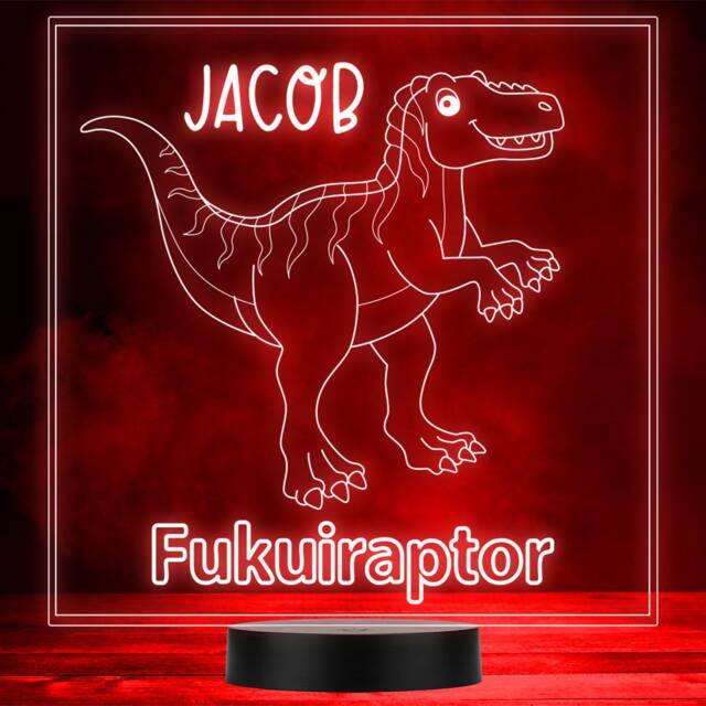 Kids Cute Dinosaur Fan Fukuiraptor Led Personalised Gift Night Light - image 1