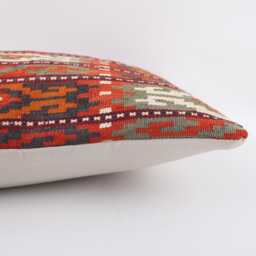 Vintage Turkish Kilim Pillow Cover Handwoven Aztec Lumbar Cushion - 12x20 - thumbnail 4