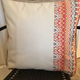 Orange Ikat Outdoor Pillow Cover Patio Deck Decor - thumbnail 2