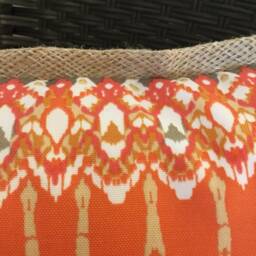Orange Ikat Outdoor Pillow Cover Patio Deck Decor - thumbnail 3