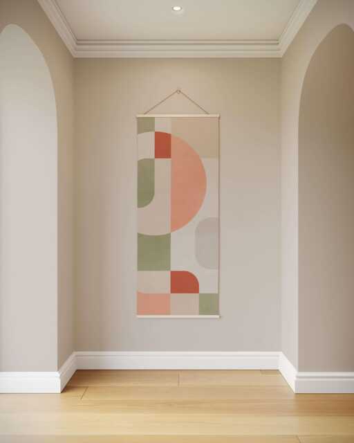 Retro Block Shape Tapestry - Wall Hanging Unique Art - image 1