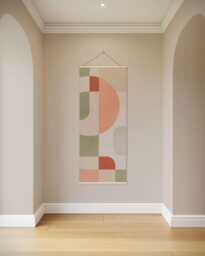 Retro Block Shape Tapestry - Wall Hanging Unique Art - thumbnail 1
