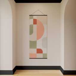 Retro Block Shape Tapestry - Wall Hanging Unique Art - thumbnail 2