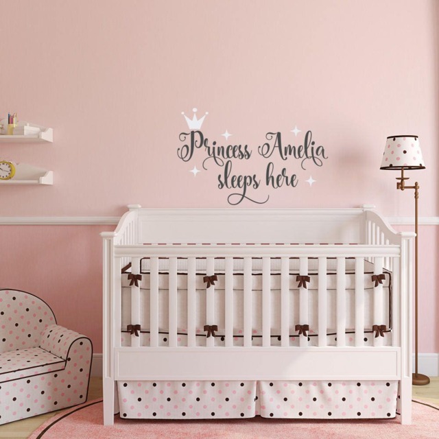 Personalized Princess Name Wall Decal Girls Nursery Decor Ww81 - image 1
