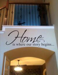 Home Is Where Our Story Begins Wall Decal - Large Living Room Hallway Bedroom D??cor Vinyl Art Decal Love Entry Way Decor Children's - thumbnail 1
