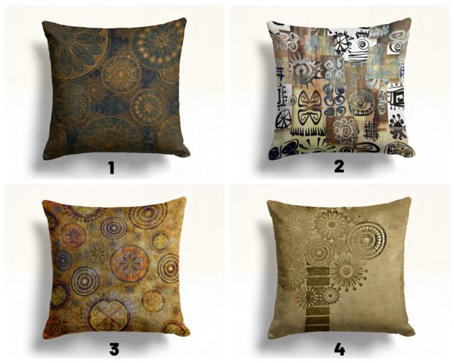African Tribal Cushion Cover, Southwestern Geometric Pillow Case, Ethnic Living Room Decoration, Traditional Farmhouse Decor - image 1