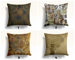 African Tribal Cushion Cover, Southwestern Geometric Pillow Case, Ethnic Living Room Decoration, Traditional Farmhouse Decor - thumbnail 1