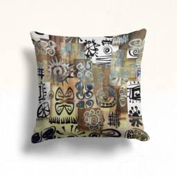African Tribal Cushion Cover, Southwestern Geometric Pillow Case, Ethnic Living Room Decoration, Traditional Farmhouse Decor - thumbnail 3