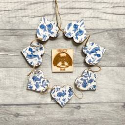 Rabbit Bunting, Wooden Bunny Garland, Farmhouse Spring Decor For The Kitchen, Easter Gifts - thumbnail 1