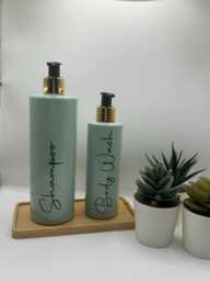 Personalised Sage Green Soap Dispenser Bottle With Black/Gold Pump 250Ml & 500Ml - thumbnail 1