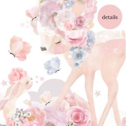 Whimsical Forest Animal Wall Decals Bunny & Deer Stickers For Baby Girl Nursery Decor - thumbnail 2