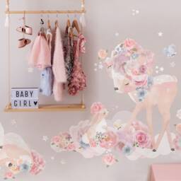 Whimsical Forest Animal Wall Decals Bunny & Deer Stickers For Baby Girl Nursery Decor - thumbnail 3