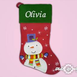 Personalised Christmas Stocking Luxury Embroidered Xmas Green Red - thumbnail 3