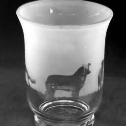 Border Collie Frieze Clear Glass Vase - 14.5cm, Boxed - thumbnail 2