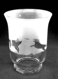Border Collie Frieze Clear Glass Vase - 14.5cm, Boxed - thumbnail 1