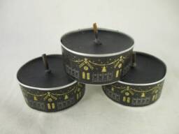 Ginger Candles, Festive Tealight, Washi Tea Light, Black Decorated Gift Christmas Candles - thumbnail 1