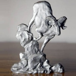 Big Horn Sheep Pewter Figurine, Wildlife Sculpture, Table Top Sculpture - thumbnail 2