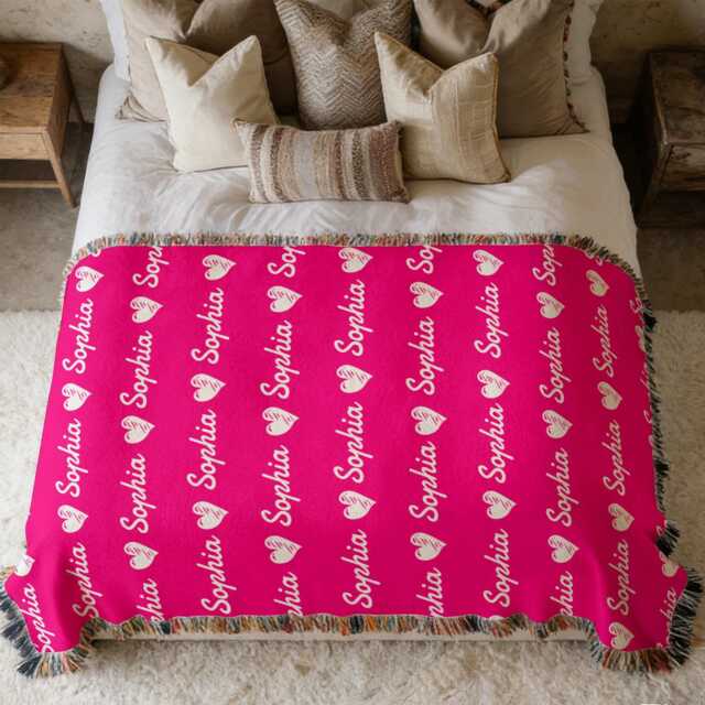 Personalized Name Blankets, Custom Graduation Woven Blanket, Birthday Gifts For Her, Nurse Throw - image 1
