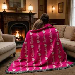 Personalized Name Blankets, Custom Graduation Woven Blanket, Birthday Gifts For Her, Nurse Throw - thumbnail 4