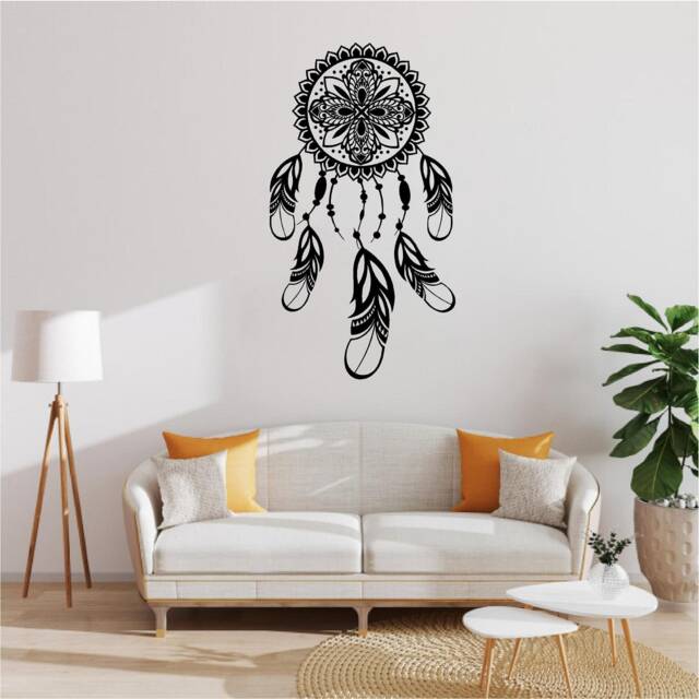 Mandala Dream Catcher Vinyl Wall Art, Decal, Sticker, Transfer, Mural, Removable, Decoration, Interior, Exterior, Peel & Stick, - 0890 - image 1