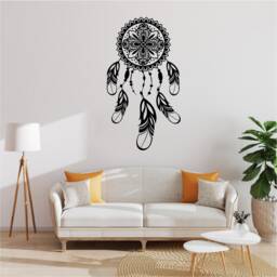 Mandala Dream Catcher Vinyl Wall Art, Decal, Sticker, Transfer, Mural, Removable, Decoration, Interior, Exterior, Peel & Stick, - 0890 - thumbnail 1