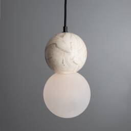 Rosa Marbled Ceramic Glass Globe Pendant Light 6 - thumbnail 1