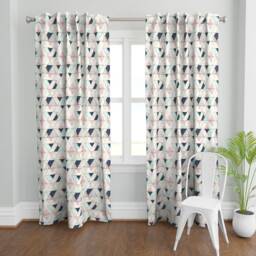 Geometric Curtain Panel - Mid Century Triangles Geo Navy Mint Pink Custom Mod By Crystal_Walen - thumbnail 2