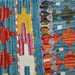 Multicolour Runner Rug, Handmade Artisan Afghan Turkish Scandinavian Navajo Bohemian Flatweave Wool Kilim Rug 191x60 cm - thumbnail 3