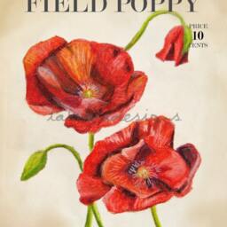 Garden Art - Poppy Decor Botanical Spring Farmhouse Gift For Gardener - thumbnail 2