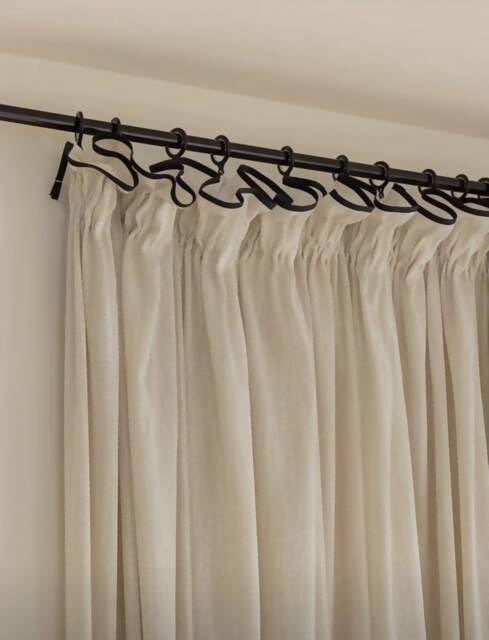 Custom Made With Any Fabric /Size , A Pair Of Curtains Ruffle Top & Black Edge, Living Room Curtains, Bedroom - image 1