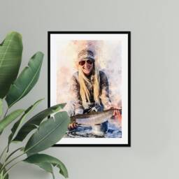 Custom Fishing Portrait, Fisherman Gift, Fishermen Present For Him, Unique Present, Gift Ideas - thumbnail 2
