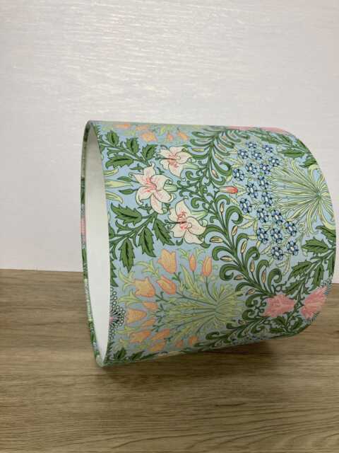 William Morris Lampshade, Pale Blue Floral Shade, Pastel Garden Decor, Made To Order in Various Sizes/Linings, Housewarming Gift - image 1