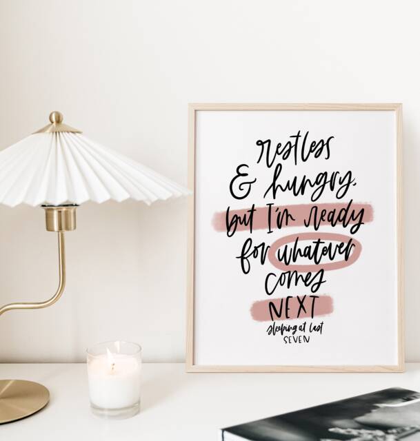 Enneagram 7 Sleeping At Last Lyrics Print - Gift Seven Office Decor Encouraging Gifts - image 1