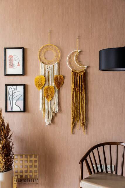 Moon & Sun Macrame Wall Hanging, Large Macrame, Nursery Home Decor, Dreamcatcher, Family Gift, Gift For Mothers Day W29 - image 1