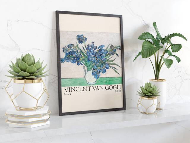 Vincent Van Gogh Irises 1890 Wall Art Print Post Impressionist Floral Painting Botanical Still Life Decor For Living Room Or Office - image 1