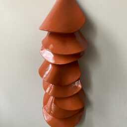 Terracotta Tile Wall Decor, Hanging, Wabi Sabi Terracotta Earthy Art - thumbnail 4
