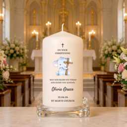 Personalised Baptism Candle - On Your Day Baby Gift Custom Name & Date Keepsake - thumbnail 4