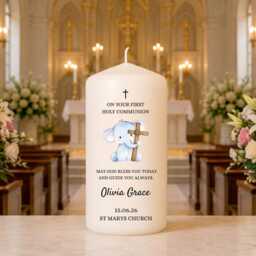 Personalised Baptism Candle - On Your Day Baby Gift Custom Name & Date Keepsake - thumbnail 3