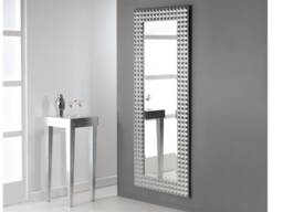 Large Modern Art Deco Mirror Silver Leaf Design Made in Italy - Full Length Italian Style Mirror Entryway, Bedroom & Living Home #6000 - thumbnail 1