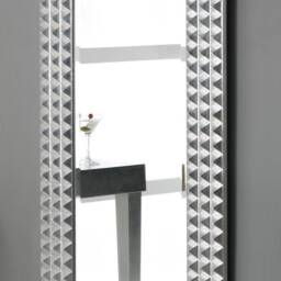 Large Modern Art Deco Mirror Silver Leaf Design Made in Italy - Full Length Italian Style Mirror Entryway, Bedroom & Living Home #6000 - thumbnail 2