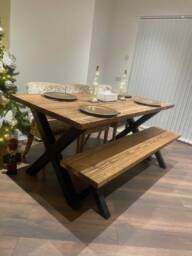 x Leg Rustic Dining Table - Optional Matching Benches