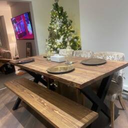 x Leg Rustic Dining Table - Optional Matching Benches - thumbnail 3