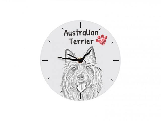 Australian Terrier, Free Standing Mdf Floor Clock With An Image Of A Dog - image 1